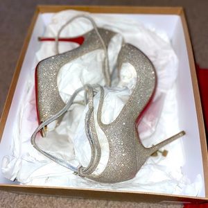Christian Louboutin Talitha 100 Glitter mini/ specchio toe